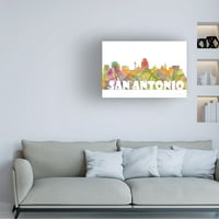 Marlene Watson 'San Antonio Texas Skyline Mclr 2' Canvas Art