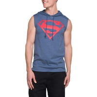 Férfi Superman Metropolis tornaterem pulóver izom kapucnis pulóver