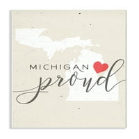 A Stupell Lakberendezési gyűjtemény Michigan büszke a szívfal plakett művészetével