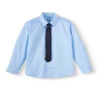 Wonder Nation Boys 4- és Husky öltözött mellény szett hosszú ujjú ing, mellény, sovány nyakkendő és twill ruha nadrág, 4 darabos