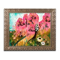 Védjegy Szépművészet Cherry Blossom Willow vászon művészete Natasha Wescoat, arany díszes keret