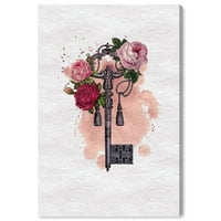 Wynwood Studio Fashion and Glam Canvas Art Print 'Rose Key' romantikus - narancs, rózsaszín