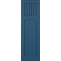 Ekena Millwork 12 W 53 H True Fit PVC San Miguel misszió stílusú rögzített redőnyök, Sojourn Blue