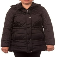 Női plusz méretű steppelt anorak puffer kabát