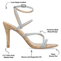 Journee Collection Womens Fylissa Multi Strap Stiletto nyitott lábujjszivattyúk