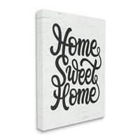 Stupell Industries Minimal Home Sweet Home Tipográfia Könnyű kopott minta, 48, betűvel és bélelt formatervezéssel