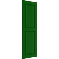 Ekena Millwork 15 W 72 H True Fit PVC Két egyenlő emelt panel redőny, Viridian Green