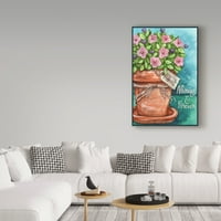 Védjegy Szépművészet 'virág rózsaszín áldja meg ezt az otthont' vászon művészete: Melinda Hipsher