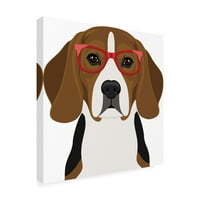 Furbaby leányvállalatok 'Beagle Hipster szemüveg 2' vászon művészete