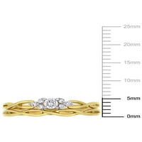 Carat T.W. Gyémánt 10KT sárga arany menyasszonyi készlet