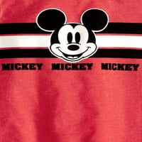Mickey Mouse kisgyermek fiú rövid ujjú grafikus póló és húzózsinó gyapjú kocogó ruházat, 2 darab