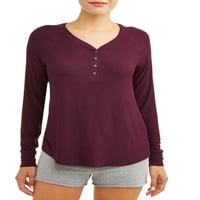 Titkos kincsek Essentials A nők hosszú ujjú alvó borda Henley Top