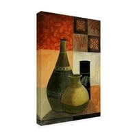 Védjegy Képzőművészet 'vázák a geometria 3' vászon művészete, Pablo Esteban