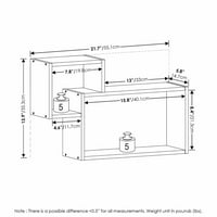 Furinno Rossi Interweave fali tartó úszó dekoratív polc, készlet 2, Espresso