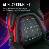 Dormeo Vantage OctaSpring® kötött bőrjáték szék oktavent technológiával, piros