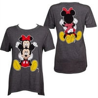 Mickey Mouse Mickey Mouse Women Minnie Juniors felszerelt szürke póló - közepes