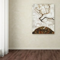 Védjegy Képzőművészet „Kis fa késő őszi” vászon művészete, Egon Schiele