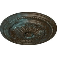 Ekena Millwork 3 4 OD 7 8 P Chester mennyezeti medál, kézzel festett bronzkék patina