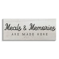 A Stupell Industries étkezés és emlékek itt készült rusztikus konyhai jel Graphic Art Gallery csomagolt vászon nyomtatott fali