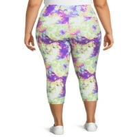 Terra & Sky Women's Plus méretű nyomtatott Capri Leggings