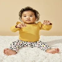 Kis csillag organikus kislány PK hosszú ujjú test, méret újszülött - hónapok