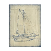 Ethan Harper 'Yacht Blueprint III' vászon művészet