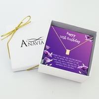 Anavia boldog 50. születésnapi ajándékok rozsdamentes acél divat nyaklánc születésnapi kártya ékszer ajándék neki, születésnapi