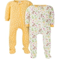 Gerber baba és kisgyermek lány szorosan illeszkedő lábú pamut pizsamák