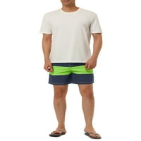 Egyedi olcsó férfi nyári strand csíkos színű blokk hálószalag rövidnadrág