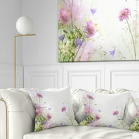 Designart gyönyörű pasztell virágminta - Virágos dobás párna - 18x18