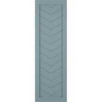 Ekena Millwork 15 W 44 H True Fit PVC egy panel Chevron modern stílusú rögzített redőnyök, békés kék