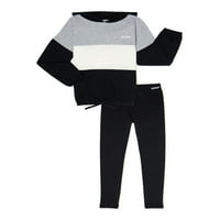 Hind Girls Colorblock pulóver Jersey kapucnis és nadrág, 2 darabos készlet, méret 4-16