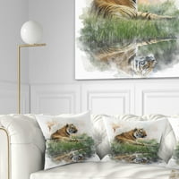 Designart Relaxing Tigris - Animal Dobás párna - 16x16