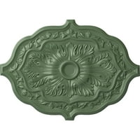 36 W 26 H 1 2 P Pesaro mennyezeti medál, kézzel festett athéni zöld
