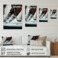 Designart jégkorong -lejátszó jégen a IV. Game Canvas Wall Art alatt