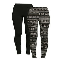 Idő és a Tru női vásári szigetek Leggings, 2-Pack