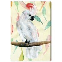 Wynwood Studio Animals Wall Art vászon nyomatok 'Trópusi kakatoo' madarak - sárga, fehér