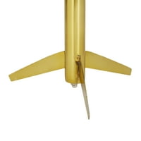 Decmode rozsdamentes acél modern klasszikus dekoratív kerek asztali óra 6 W 11 H, matt fekete és fémes arany kivitelben