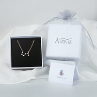Anavia Zodiac nyaklánc születésnapi ajándékok a barátnőnek - rozsdamentes acél állatöv konstelláció kristály nyaklánc - Zodiac