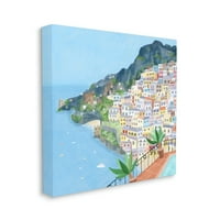 Tervezés: Carla Daly Positano Cliffside Coastal City építészet olasz épületek festmény vászon művészet nyomtatás