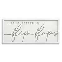 A Stupell Industries élet jobb a flip flops tengeri tengerparti mondatban, 24, Daphne Polselli tervezte