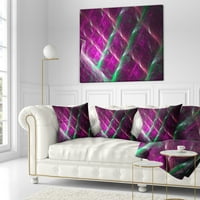 Designart lila fraktálfém grill - Absztrakt dobás párna - 16x16