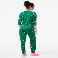 Joyspun női nyújtási velúr pizsama zokni, 3 darabos készlet, S méret S-tól 3x-ig
