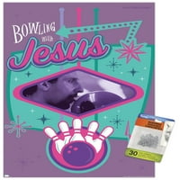 A nagy Lebowski-Bowling Jézus fal poszter Pushpins, 14.725 22.375