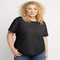 Hanes Originals Női póló, pamut, plusz méretű fekete 4X