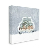 Téli hó ünnepi ajándékok ünnepi festménygaléria csomagolt vászon nyomtatott fali művészet