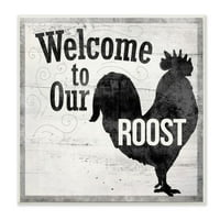 A Stupell Industries üdvözöljük a Roost Farm Rustic Grey Word Design Wall Plakque -ban a szombat esti bejegyzésen, 12 12