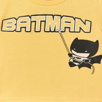 Igazságügyi League Batman Baby Boy Cosplay kapucnis, póló és rövidnadrág-készlet, 3 darab, méret 0 3 hónap