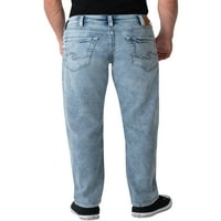 Silver Jeans Co. férfiak Eddie Riensed Fit kúpos láb farmer, derékméret 28-44