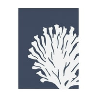 Védjegy Szépművészet 'Corals White on Indigo Blue D' Canvas Art készítette: Fab Funky